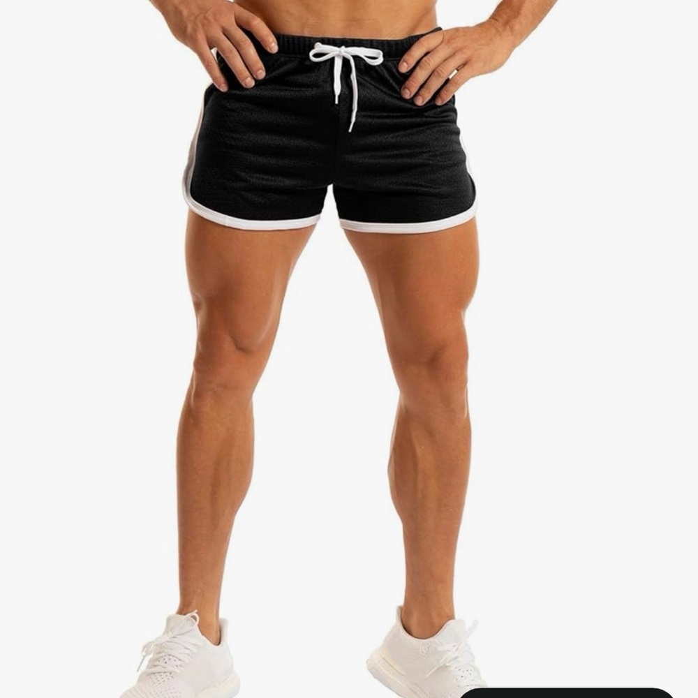 Ouber Men's Fitted Shorts Bodybuilding Workout Gym Running Tight Lifting Shorts
